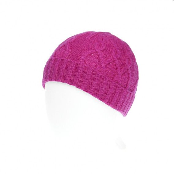 Πλεκτό καπέλο με σχέδιο ροζ για κορίτσι Benetton 132321 