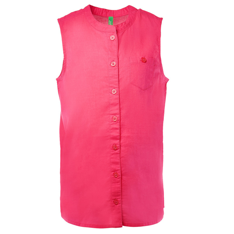 Αμάνικο βαμβακερό πουκάμισο ροζ, για κορίτσι  136939