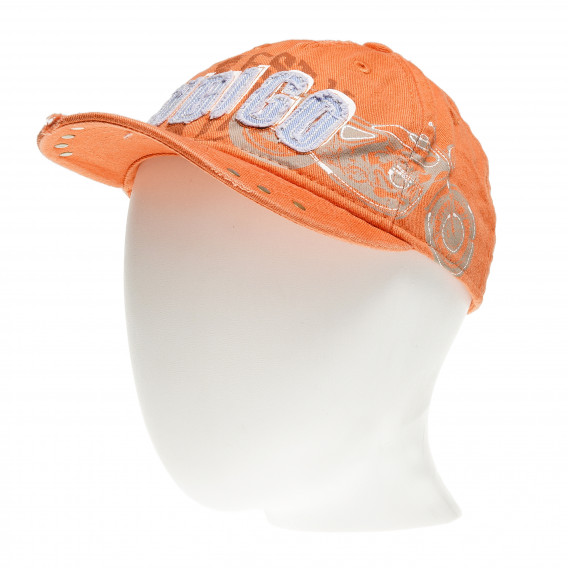 Βαμβακερό καπέλο με γείσο για αγόρι, πορτοκαλί Benetton 136993 