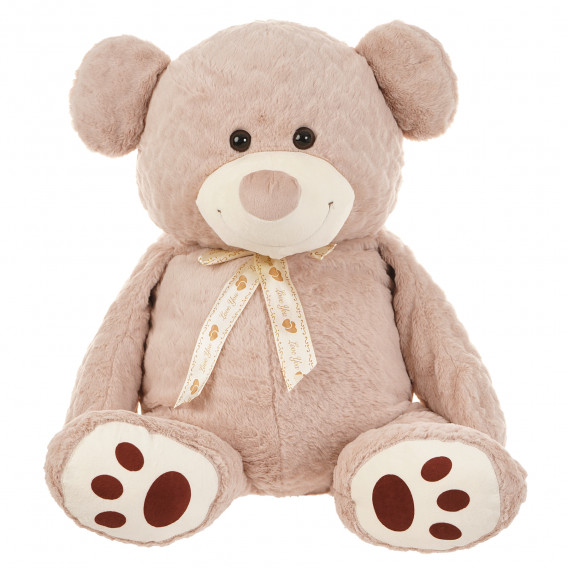 Μπεζ αρκουδάκι με κορδέλα - 100 cm Amek toys 143684 