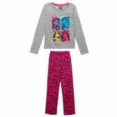 Πολύχρωμα βαμβακερά σετ μπλούζα και παντελόνι για ένα κορίτσι Monster High 143920 