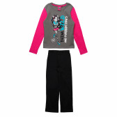 Σετ βαμβακερή μπλούζα και παντελόνι για ένα κορίτσι, πολύχρωμα Monster High 143944 2