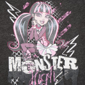 Βαμβακερή μπλούζα για ένα κορίτσι, γκρι Monster High 144041 3