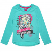 Βαμβακερή μπλούζα για ένα κορίτσι, πράσινο χρώμα Monster High 144085 