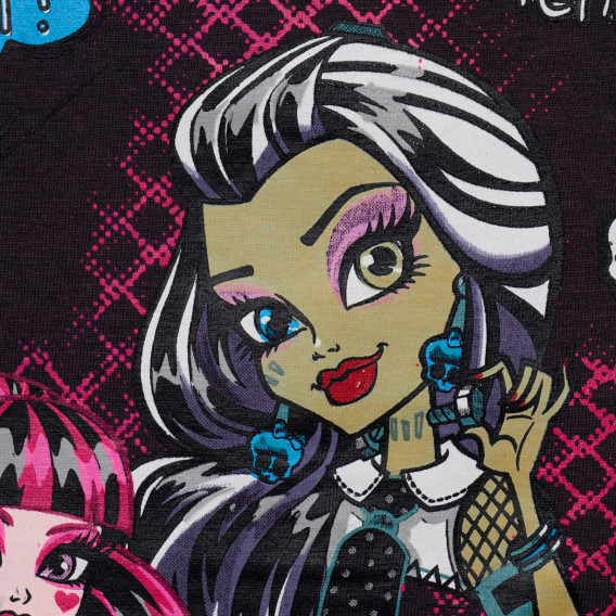 Μαύρο-Βαμβακερό μπλουζάκι για κορίτσια Monster High 144108 2