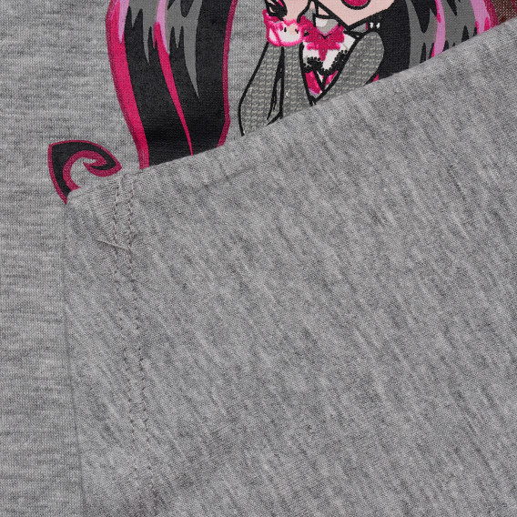 Κορίτσια μπλουζάκι από γκρι χρώμα βαμβακιού Monster High 144121 3