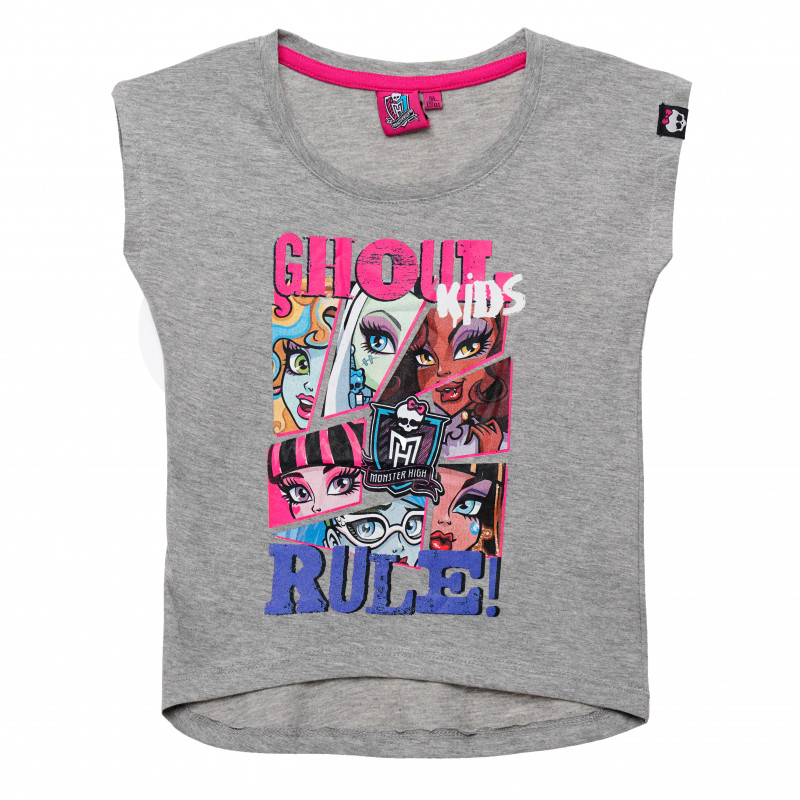 Μπλουζάκι για κορίτσια Monster High Grey Cotton  144141