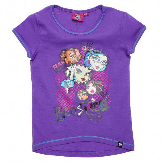 Μπλούζα για κορίτσια από βαμβάκι, μωβ Monster High 144202 