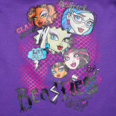 Μπλούζα για κορίτσια από βαμβάκι, μωβ Monster High 144204 2