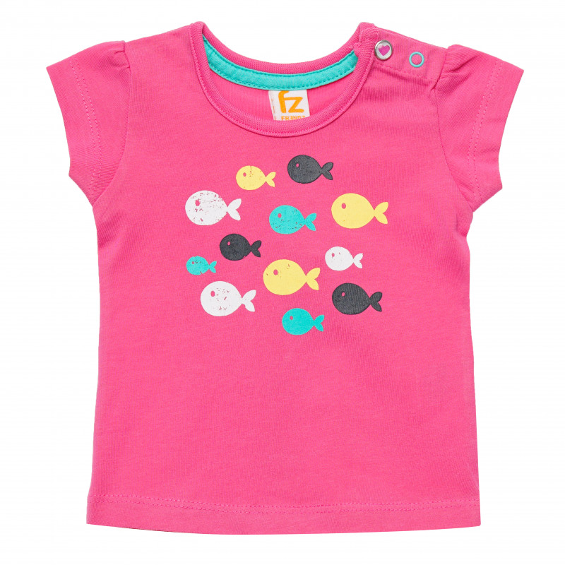 Βαμβακερό μπλουζάκι για ροζ μωρό  145915