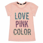Κορίτσι Pink Κοντομάνικο μπλουζάκι LOVE επιγραφή Acar 148176 