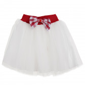 Κορίτσια κόκκινο και λευκό καρό φανελάκι με λευκή φούστα Acar 148193 4