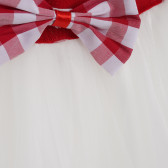 Κορίτσια κόκκινο και λευκό καρό φανελάκι με λευκή φούστα Acar 148194 5