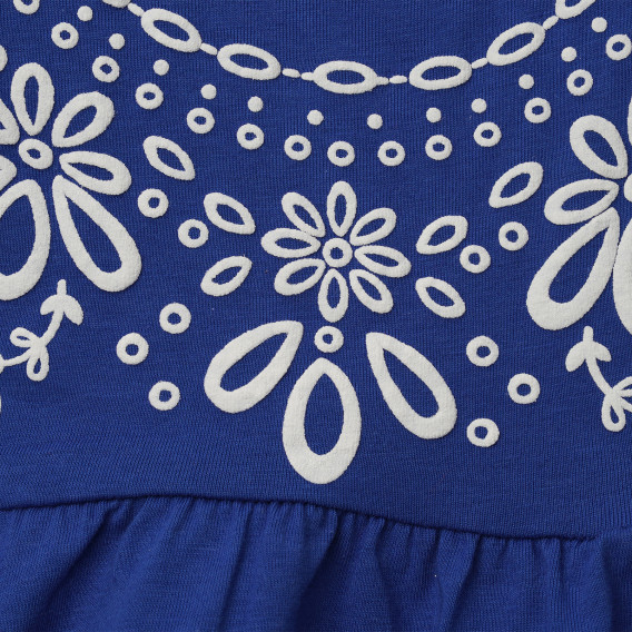 Γυναικείο μπλε αμάνικο βαμβακερό φόρεμα με τύπωμα Acar 148246 2