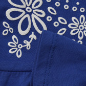 Γυναικείο μπλε αμάνικο βαμβακερό φόρεμα με τύπωμα Acar 148247 3
