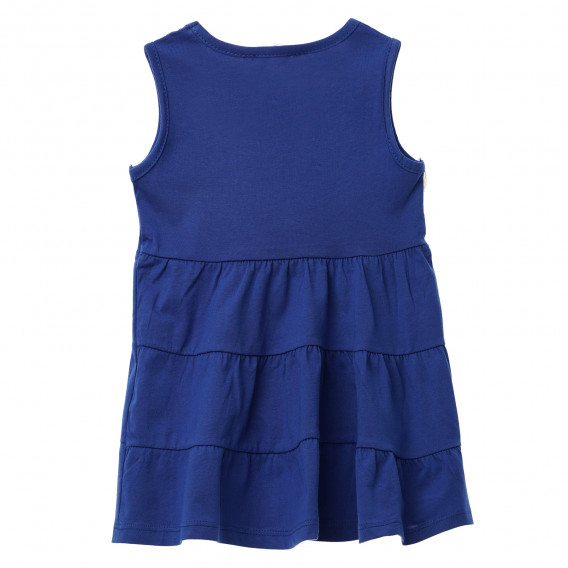 Γυναικείο μπλε αμάνικο βαμβακερό φόρεμα με τύπωμα Acar 148248 4