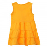 Κορίτσια κίτρινο αμάνικο βαμβακερό φόρεμα με τύπωμα Acar 148256 4