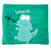 Πράσινη κουβέρτα με κέντημα κροκόδειλο, για αγόρι Chicco 148404 