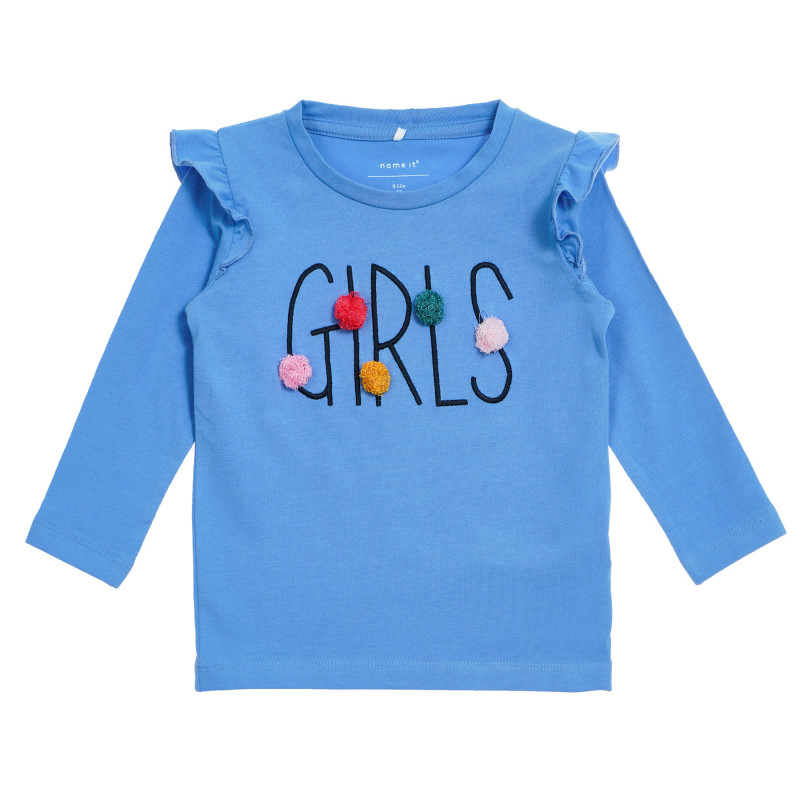 Μακρυμάνικη μπλούζα με φούντες για κορίτσια  150113