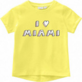 Βαμβακερό μπλουζάκι με γραφικό σχέδιο για κορίτσια, κίτρινο Name it 150334 