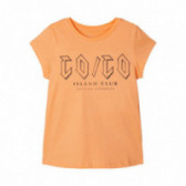 Μπλουζάκι από οργανικό βαμβάκι με σχέδιο για κορίτσια, πορτοκαλί Name it 150340 