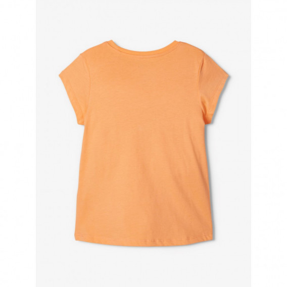 Μπλουζάκι από οργανικό βαμβάκι με σχέδιο για κορίτσια, πορτοκαλί Name it 150342 3