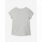 Μπλουζάκι από οργανικό βαμβάκι με σχέδιο για κορίτσια, γκρι Name it 150346 3