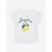Μπλουζάκι από οργανικό βαμβάκι με γραφική εκτύπωση για κορίτσια, λευκό Name it 150350 2