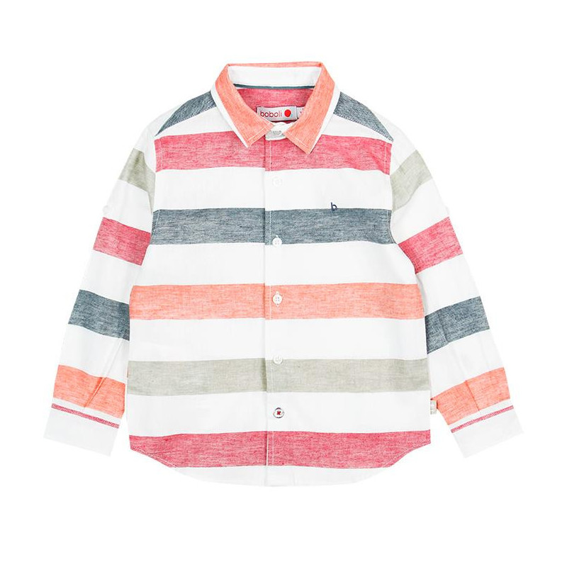 Μακρυμάνικο πουκάμισο με πολύχρωμες ρίγες για αγόρια  150432