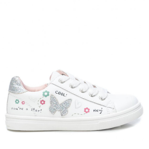 Πάνινα παπούτσια με ασημί τόνους για ένα κορίτσι, λευκό XTI 150639 