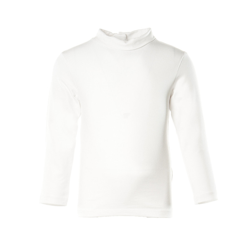 Μακρυμάνικη βαμβακερή μπλούζα για κορίτσια, λευκή  150664