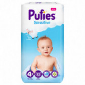 Diapers Pufies Sensitive, 4+ Maxi +, Maxi Pack, 10-15 kg, 52 τεμάχια Pufies 151238 