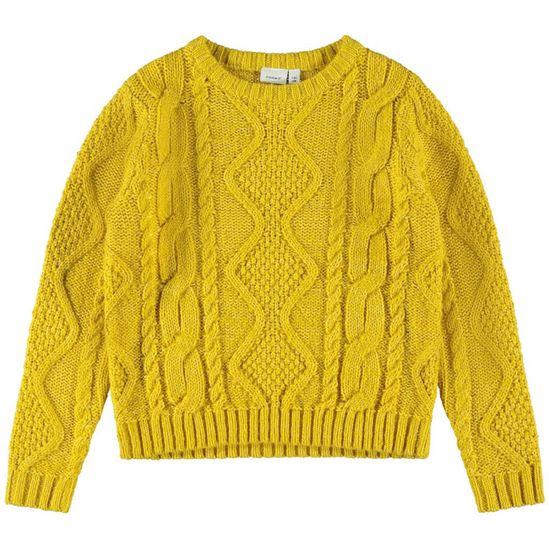 Πλεκτό πουλόβερ για κορίτσια κίτρινο  151337