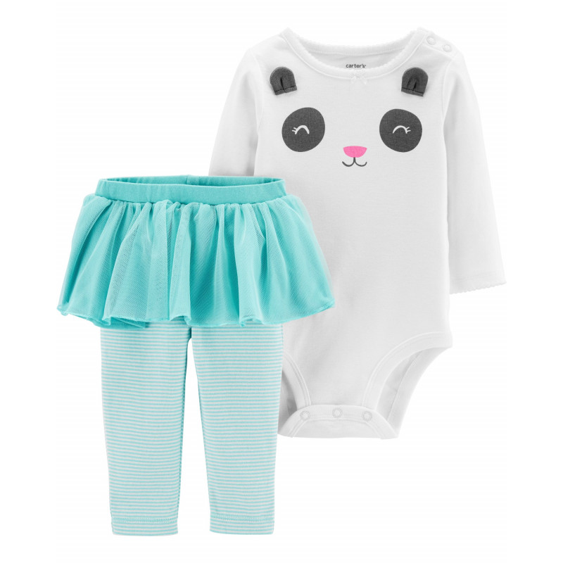 Σετ κορμάκια και παντελόνι με φούστα tutu για το μωρό Panda  151359