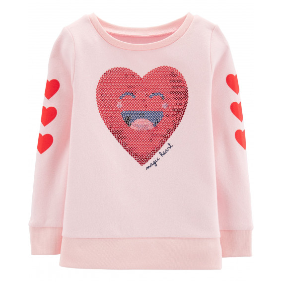 Μαγική μπλούζα με καρδιά για ροζ, ροζ Carter's 151397 