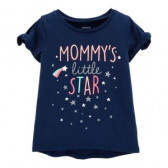 Βαμβακερό μπλουζάκι - Το μικρό αστέρι της μαμάς για ένα κορίτσι, σκούρο μπλε Carter's 151401 