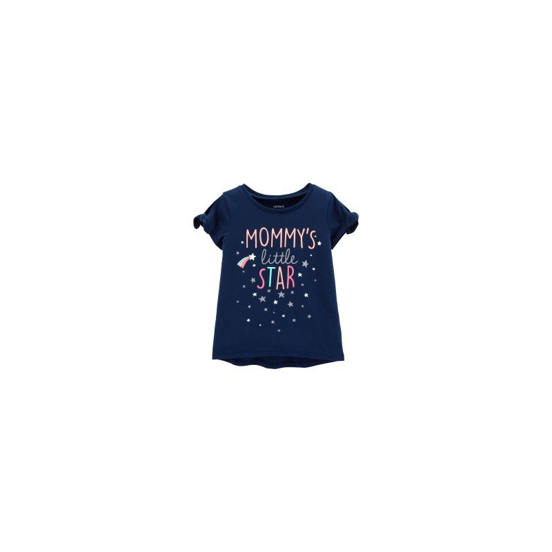 Βαμβακερό μπλουζάκι - Το μικρό αστέρι της μαμάς για ένα κορίτσι, σκούρο μπλε  151401