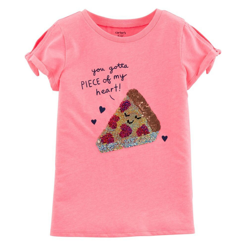 Μπλουζάκι με μια μεταβαλλόμενη εικόνα - Πίτσα, ροζ  151450