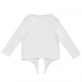Βαμβακερή μπλούζα με μακριά μανίκια για κορίτσια, λευκή Benetton 151623 7
