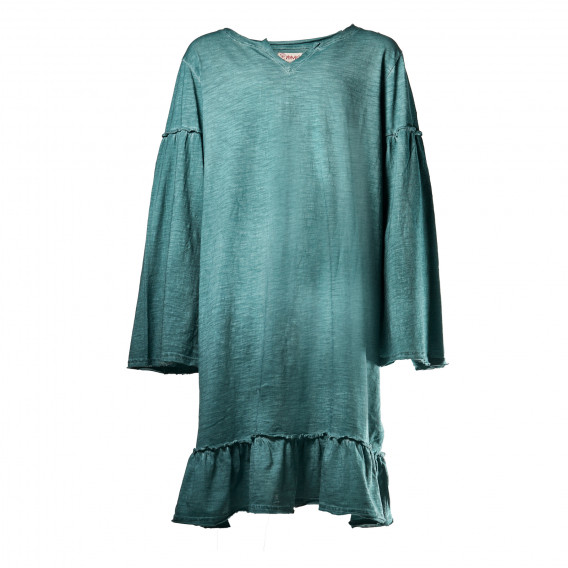 Βαμβακερό φόρεμα με μακριά μανίκια για κορίτσια πράσινο Vitivic 151658 2
