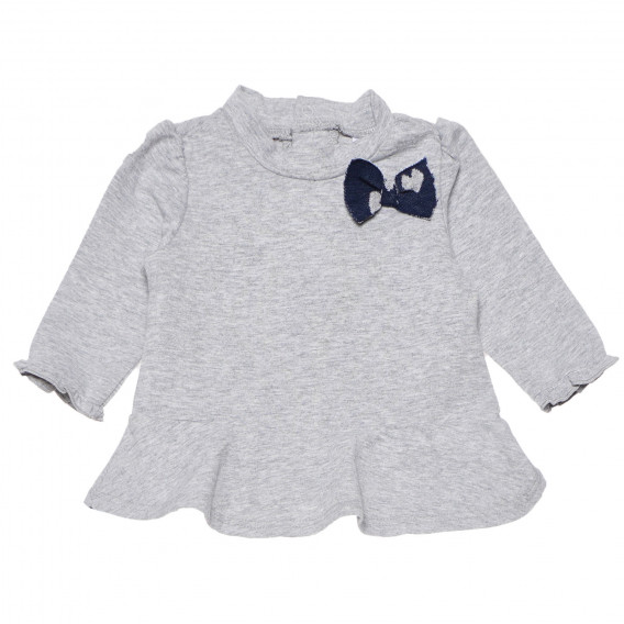 Μπλούζα μωρού για κορίτσια γκρι, με φιόγκο Idexe 151973 