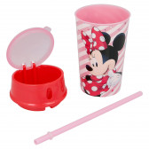 Κύπελλο με καπάκι, καλαμάκι και χώρο φαγητού Minnie Mouse, 400 ml Minnie Mouse 153146 3