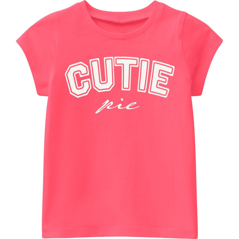 Μπλουζάκι με γραφική εκτύπωση ροζ  για κορίτσια  153510