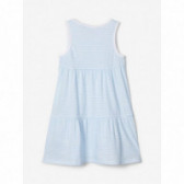 Αμάνικο λευκό και μπλε ριγέ φόρεμα από βιολογικό βαμβάκι για κορίτσια Name it 153528 3