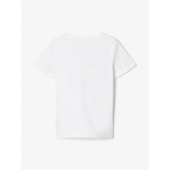 Μπλουζάκι από οργανικό βαμβάκι με γραφική εκτύπωση για κορίτσια λευκό Name it 153539 2