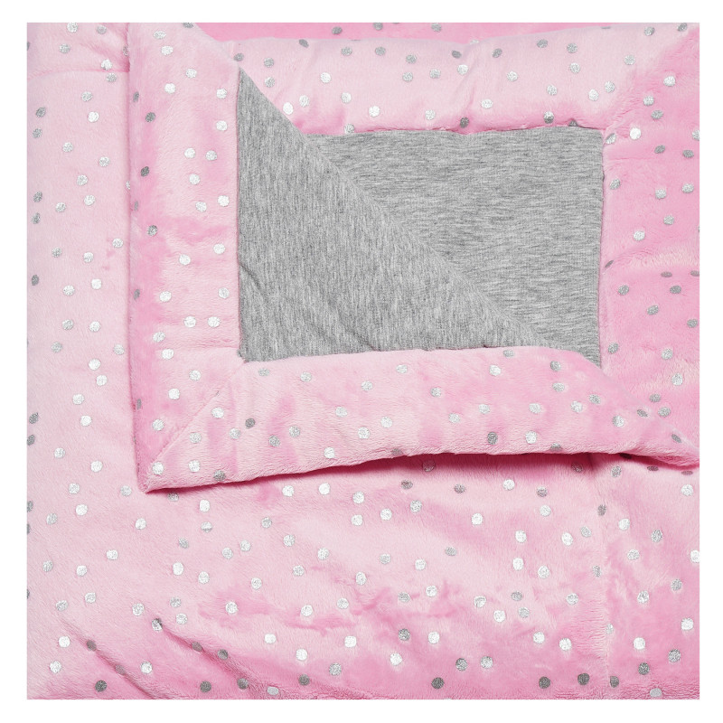 Κουβέρτα με γκρι πουά για κορίτσι, ροζ  153696