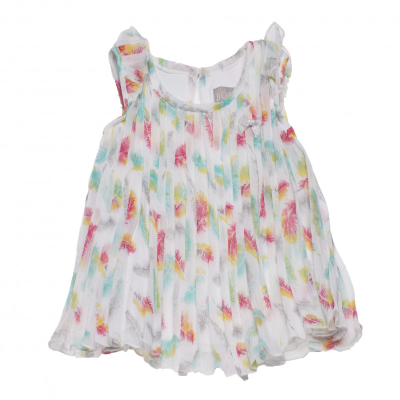 Πτυχωτό φόρεμα με πολύχρωμη εκτύπωση για ένα κορίτσι  154112