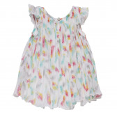 Πτυχωτό φόρεμα με πολύχρωμη εκτύπωση για ένα κορίτσι Boboli 154113 2