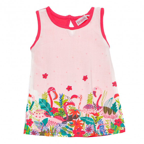 Φόρεμα με τροπική εκτύπωση για ένα κορίτσι σε ροζ χρώμα Boboli 154144 