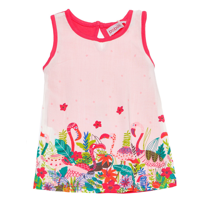 Φόρεμα με τροπική εκτύπωση για ένα κορίτσι σε ροζ χρώμα  154144